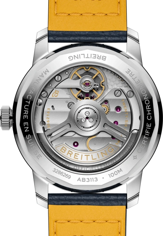 Breitling,Top Time 38mm,38mm,Stainless Steel,Blue,White,Automatic,Day,78hours,AB3113A71C1X1