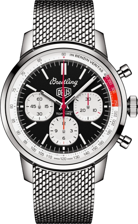 Breitling,Top Time 41mm,41mm,Stainless Steel,Black,White,Automatic,Chronograph,Sapphire,Crystal Glass,AB01765A1B1A1