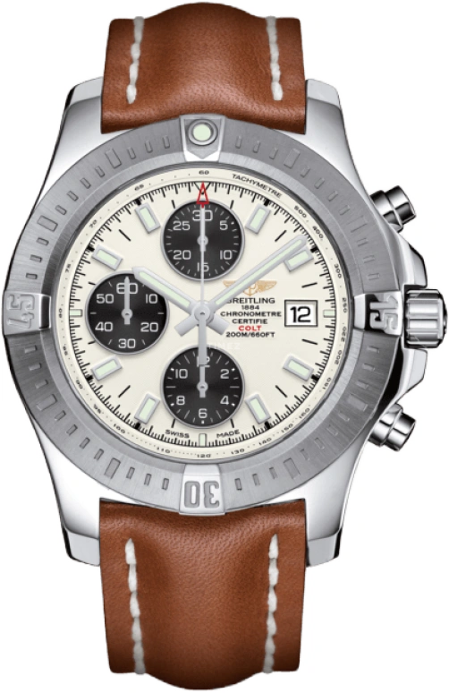 Breitling,Colt 44mm,44mm,Stainless Steel,Silver,Automatic,Chronograph,Date,Compass,A1338811,A1338811/G804/433X/A20BA.1