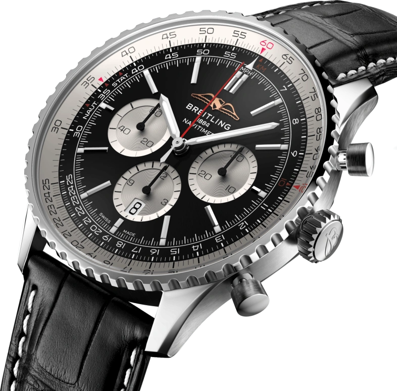 Breitling,Navitimer 46mm,46mm,Stainless Steel,Luminous,Black,Automatic,70hours,In-house Caliber,AB0137211B1P1