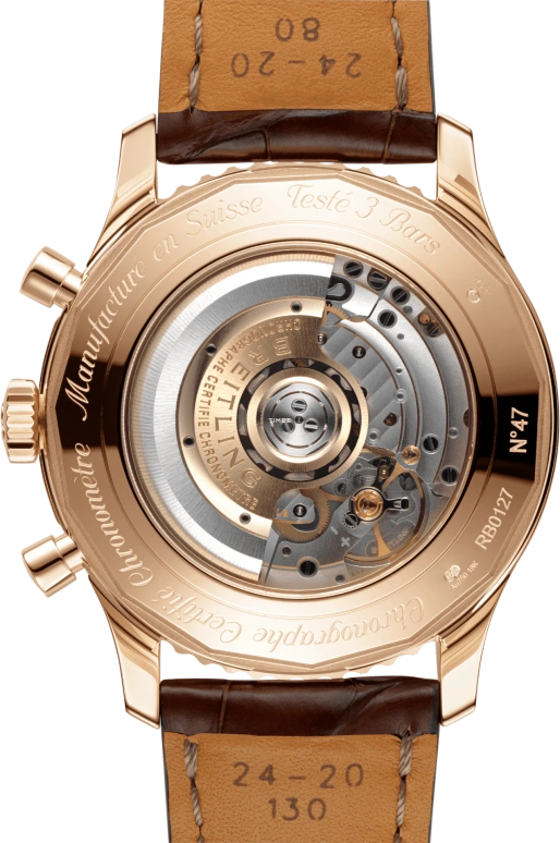 Breitling,Navitimer 46mm,46mm,Red Gold,White,Black,Automatic,Chronograph,Day,RB0127121G1P2