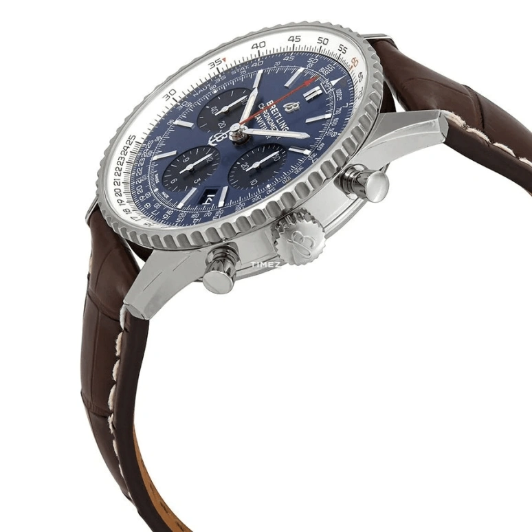 Breitling,Navitimer 43mm,43mm,Stainless Steel,Blue,Automatic,Chronograph,Day,AB0121211C1P4