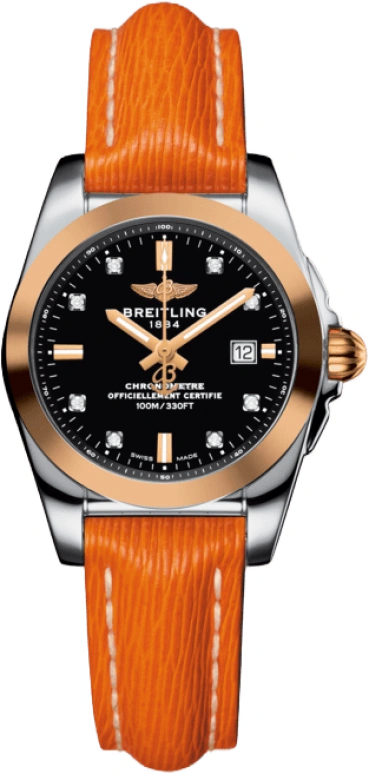 Breitling,Galactic 29mm,29mm,Rose Gold,Stainless Steel,Black,Quartz,Day,In-house Caliber,C7234812,C7234812/BE86/270X/A12BA.1