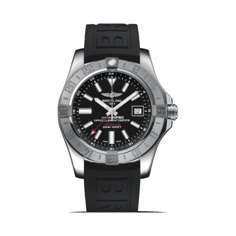 Breitling,Avenger 43mm,43mm,Stainless Steel,Black,Automatic,Day,Dule Time,World Time,A3239011,A3239011.BC35.152S.A20S.1