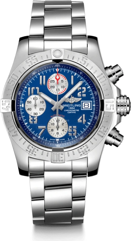 Breitling,Avenger 43mm,43mm,Stainless Steel,Blue,Automatic,Chronograph,Date,Compass,A13381111C1A1
