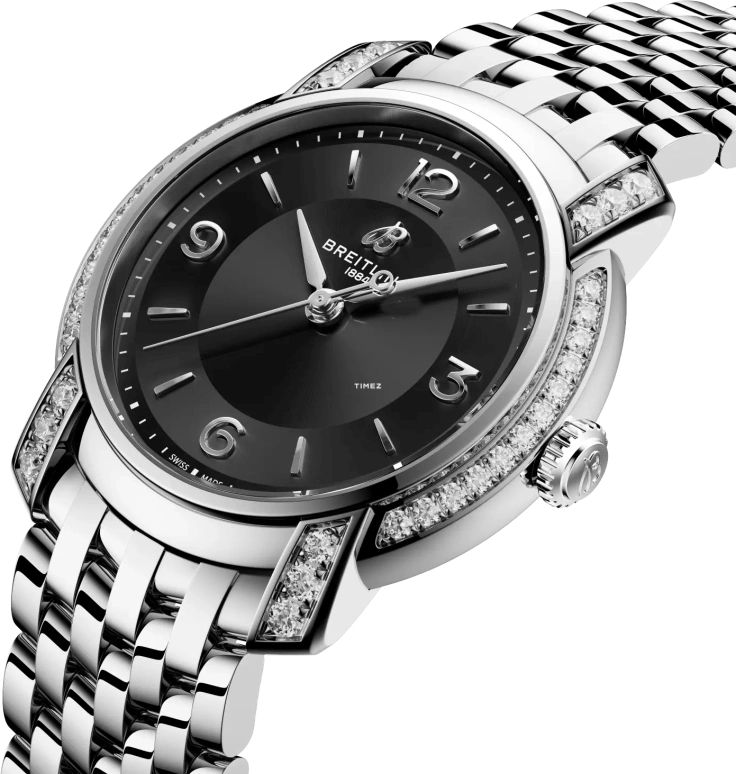 Breitling,Premier 32mm,32mm,Stainless Steel,Black,Quartz,26280hours,In-house Caliber,A77330671B1A1