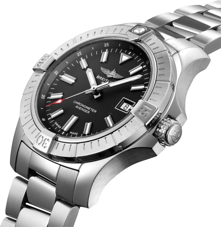 Breitling,Avenger 43mm,43mm,Stainless Steel,Black,Automatic,Chronograph,Date,Anti-magnetic,A17318101B1A1