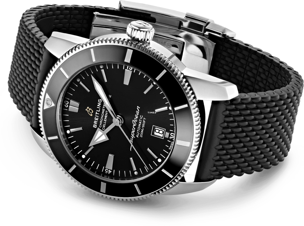 Breitling,Superocean Heritage 46mm,46mm,Stainless Steel,Black,Automatic,Day,70hours,AB2020121B1S1
