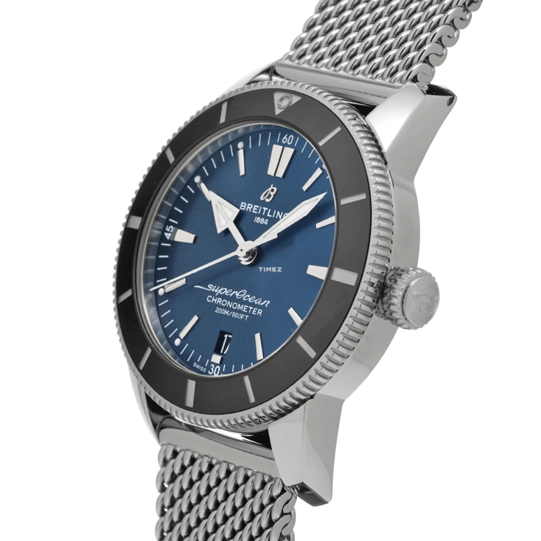 Breitling,Superocean Heritage 44mm,44mm,Stainless Steel,Blue,Automatic,Day,70hours,AB20301A1C1A1