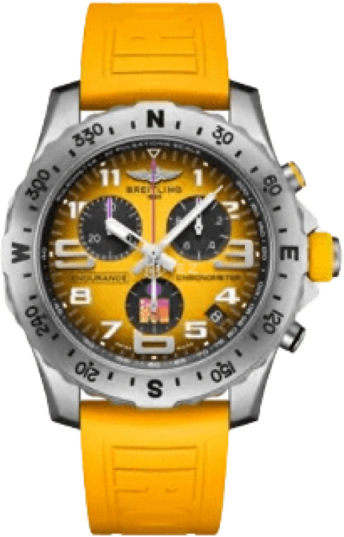 Breitling,Endurance Pro 44mm,44mm,Titanium,Yellow,Quartz,Chronograph,Day,E823102A1I1S1