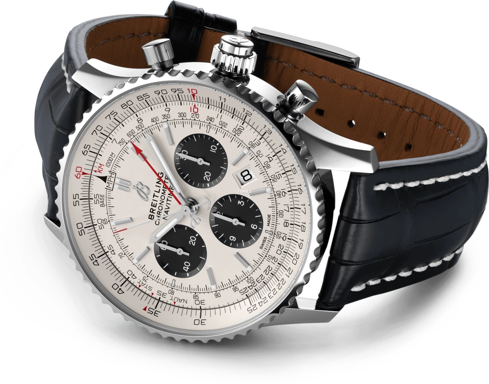 Breitling,Navitimer 45mm,45mm,Stainless Steel,White,Black,Automatic,Chronograph,Day,Rattrapante,AB0311211G1P1