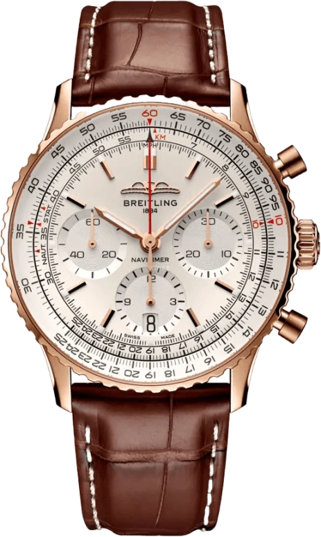Breitling,Navitimer 41mm,41mm,Red Gold,Cream,Automatic,Chronograph,Day,RB0139211G1P1