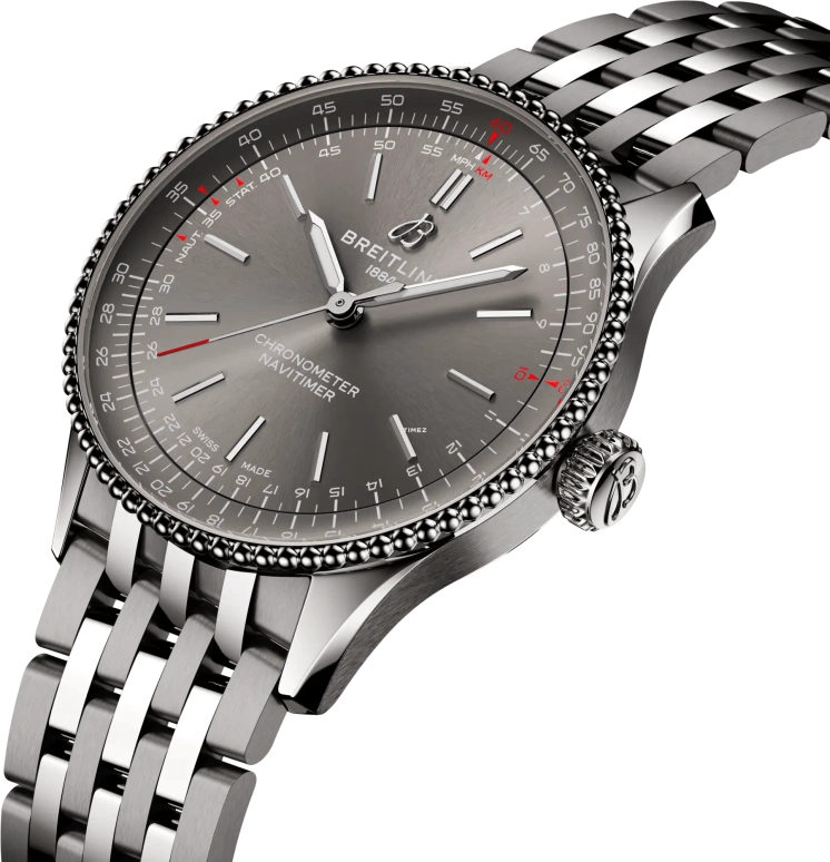 Breitling,Navitimer 36mm,36mm,Stainless Steel,Grey,Automatic,38hours,In-house Caliber,A17327381B1A1