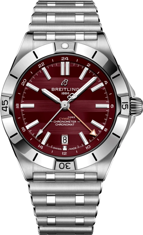 Breitling,Chronomat 40mm,40mm,Stainless Steel,Red,Automatic,Day,Dule Time,A323988B1K1A1