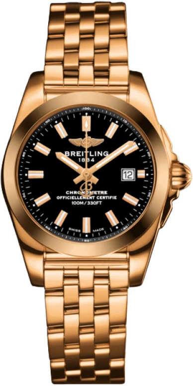 Breitling,Galactic 29mm,29mm,Rose Gold,Black,Quartz,Day,In-house Caliber,H7234812,H7234812/BF32/791H