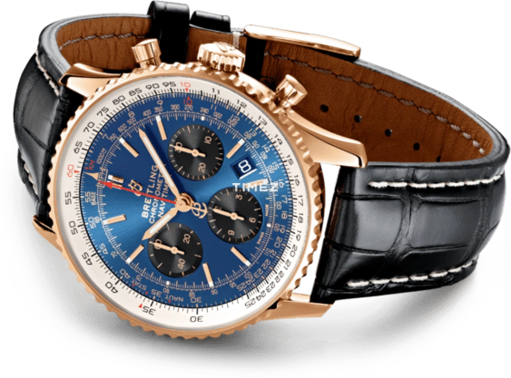 Breitling,Navitimer 43mm,43mm,Red Gold,Blue,Black,Automatic,Chronograph,Day,RB0121211C1P3