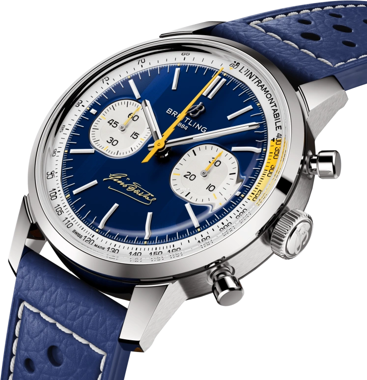 Breitling,Top Time 41mm,41mm,Stainless Steel,Blue,White,Automatic,Chronograph,70hours,AB01767A1C1X1