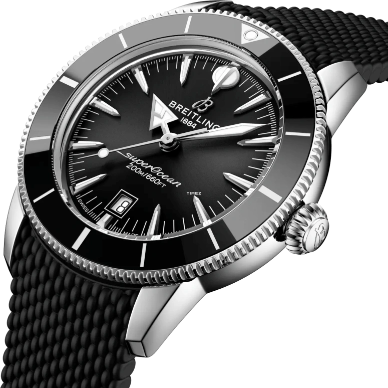 Breitling,Superocean Heritage 44mm,44mm,Stainless Steel,Black,Automatic,Day,78hours,AB3112241B1S1