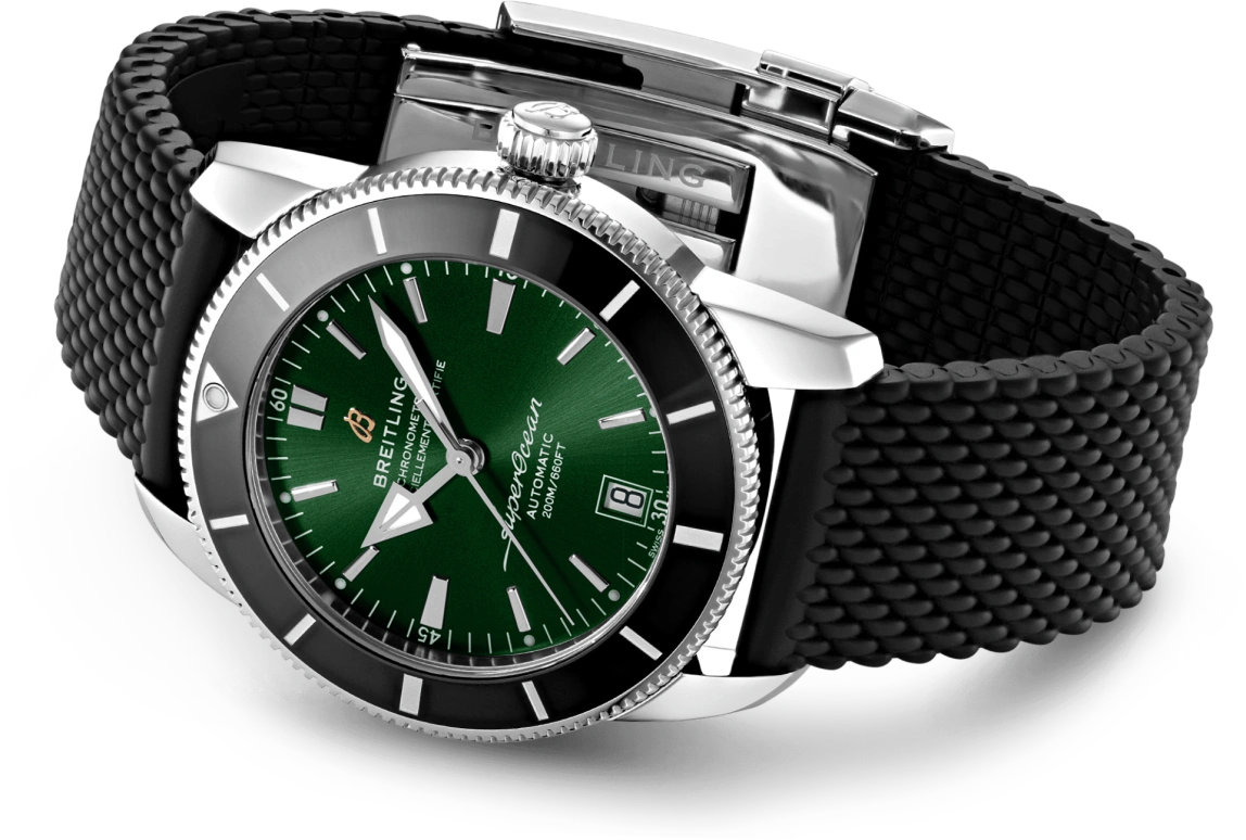 Breitling,Superocean Heritage 42mm,42mm,Ceramic,Stainless Steel,Green,Automatic,Day,70hours,AB2010121L1S1