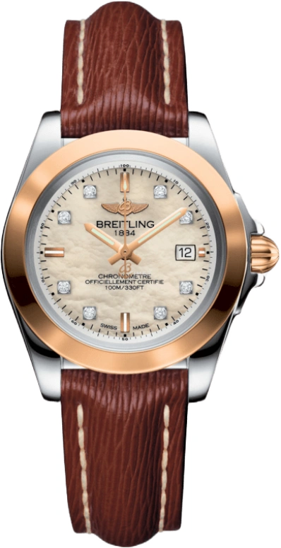 Breitling,Galactic 32mm,32mm,Rose Gold,Stainless Steel,White,Quartz,Date,26280hours,C7133012,C7133012/A803/211X/A14BA.1