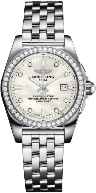 Breitling,Galactic 29mm,29mm,Stainless Steel,White,Quartz,Day,In-house Caliber,A72348531A1A1