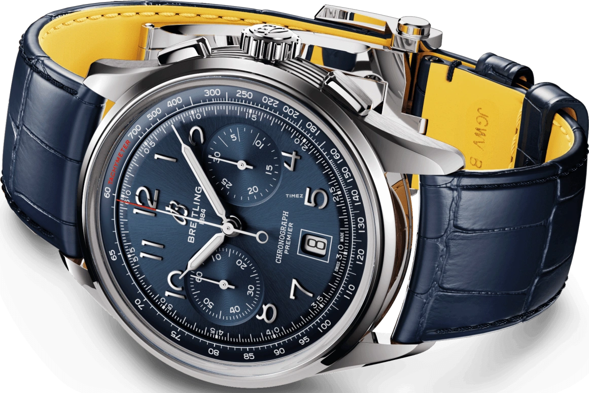 Breitling,Other 42mm,42mm,Stainless Steel,Blue,Automatic,Chronograph,Day,AB0145171C1P2