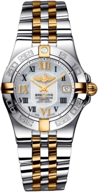 Breitling,Galactic 30mm,30mm,Yellow Gold,Stainless Steel,White,Quartz,Date,26280hours,B71340L2,B71340L2/A688/368D