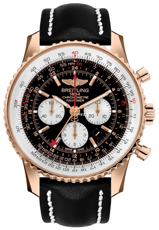 Breitling,Navitimer 48mm,48mm,Red Gold,Black,White,Automatic,Chronograph,Day,RB044121,RB044121/BD30/441X
