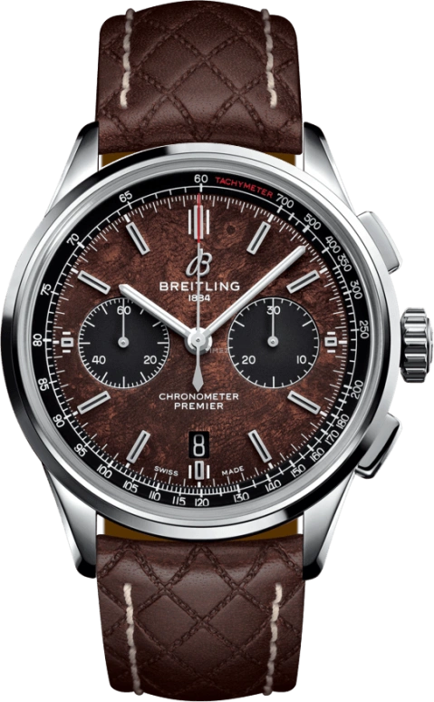 Breitling,Premier 42mm,42mm,Stainless Steel,Brown,Automatic,Chronograph,Day,AB01181A1Q1X2