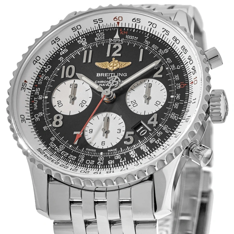 Breitling,Navitimer 43mm,43mm,Stainless Steel,Black,Automatic,Chronograph,Day,AB012012,AB012012/BB02/447A