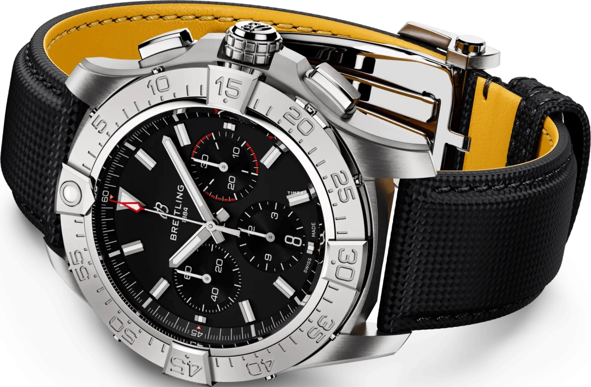 Breitling,Avenger 44mm,44mm,Stainless Steel,Black,Automatic,Chronograph,Day,AB0147101B1X1