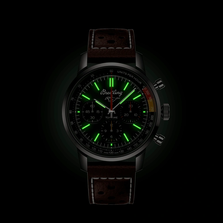 Breitling,Top Time 41mm,41mm,Stainless Steel,Green,Automatic,Chronograph,Sapphire,Crystal Glass,AB01762A1L1X1