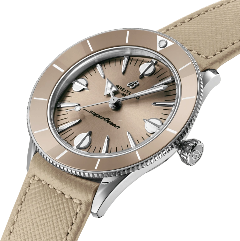Breitling,Superocean Heritage 38mm,38mm,Stainless Steel,khaki,Automatic,Chronograph,Date,A10340A41A1X1