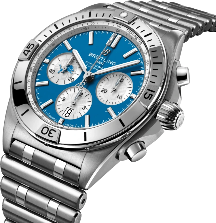 Breitling,Chronomat 42mm,42mm,Stainless Steel,Blue,White,Automatic,Chronograph,Day,AB01342B1CCA1