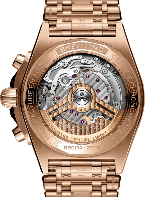 Breitling,Chronomat 42mm,42mm,Red Gold,Green,Black,Automatic,Chronograph,Day,RB0134101L1R1