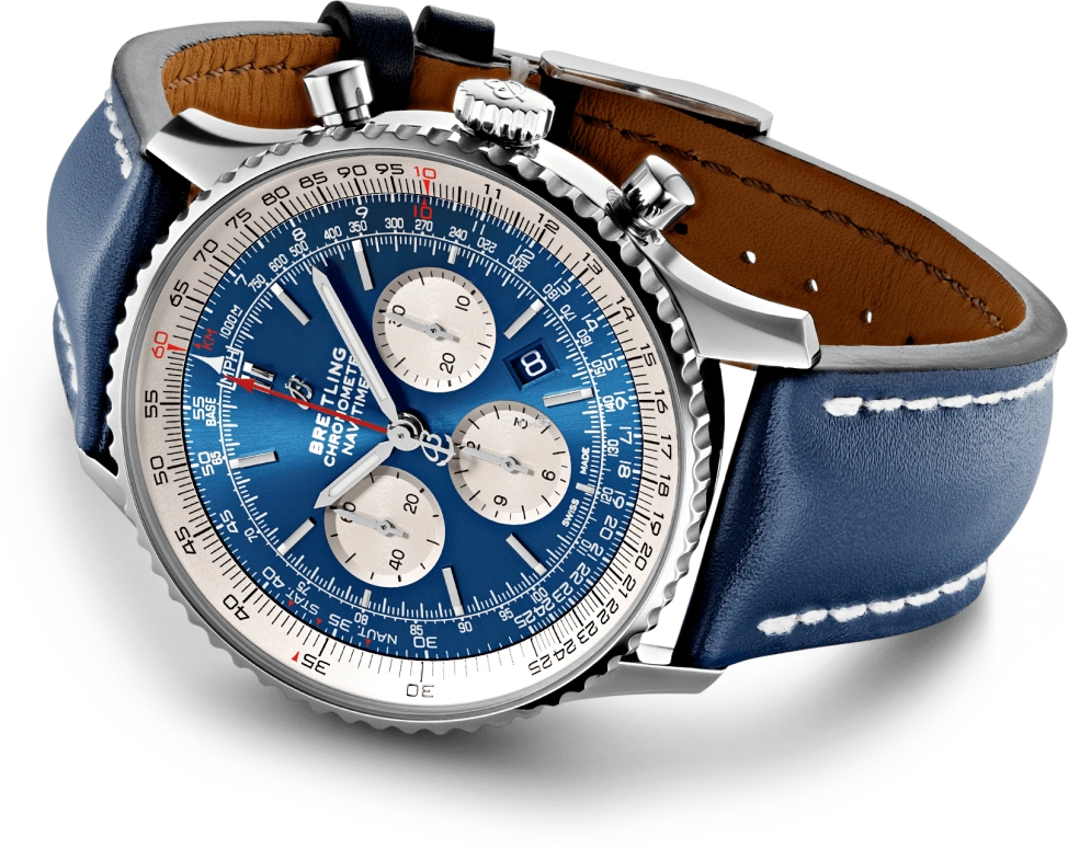 Breitling,Navitimer 46mm,46mm,Stainless Steel,Blue,Automatic,Chronograph,Day,AB0127211C1X1