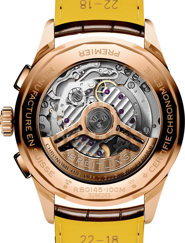 Breitling,Other 42mm,42mm,Red Gold,Beige,Automatic,Chronograph,Day,RB0145371G1P1