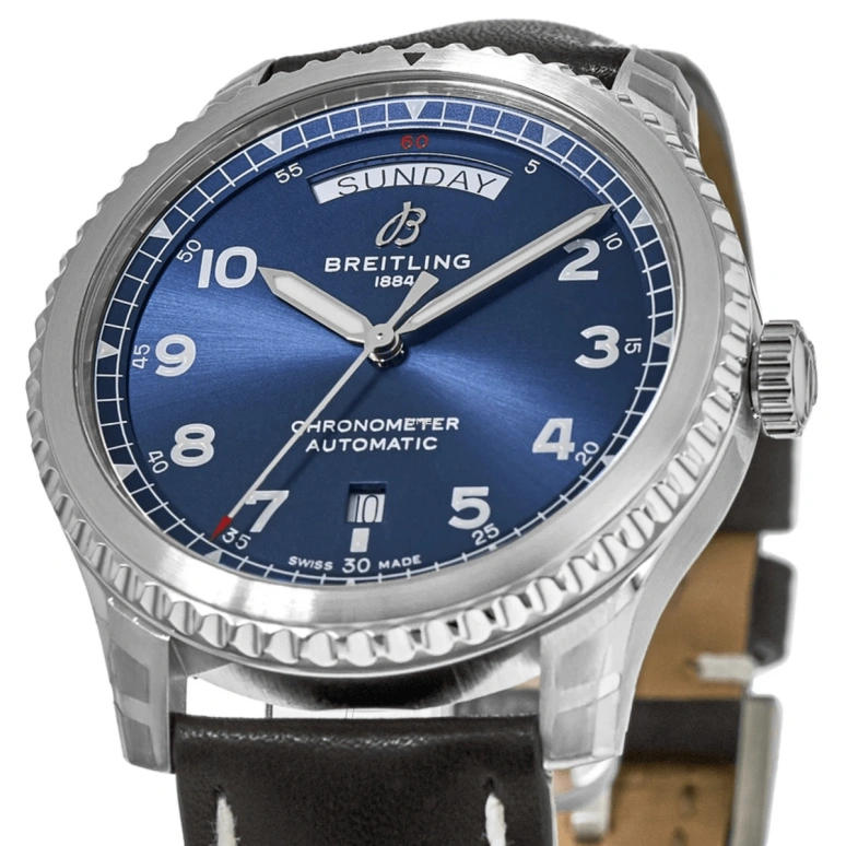 Breitling,Aviatior 8 41mm,41mm,Stainless Steel,Blue,Automatic,Date,Day,A45330101C1X1