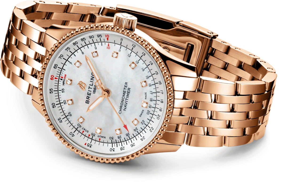 Breitling,Navitimer 35mm,35mm,Red Gold,White,Automatic,38hours,In-house Caliber,R17395211A1R1