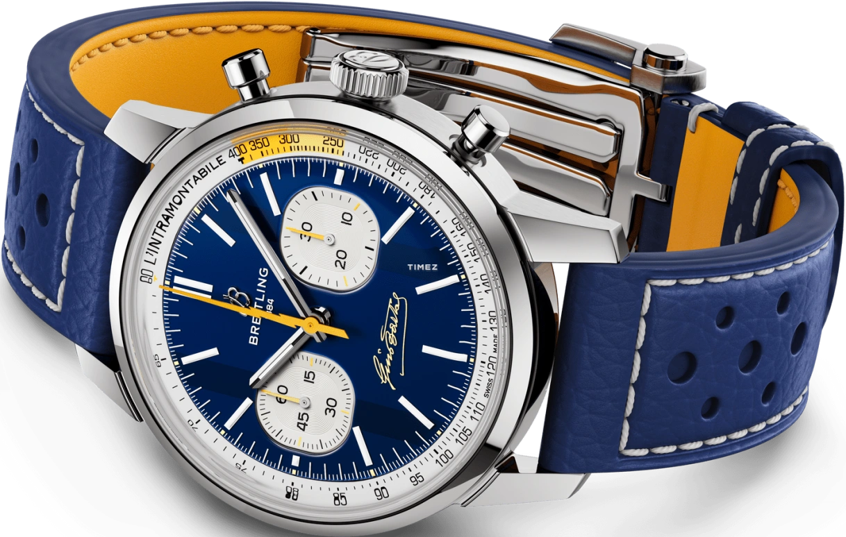 Breitling,Top Time 41mm,41mm,Stainless Steel,Blue,White,Automatic,Chronograph,70hours,AB01767A1C1X1