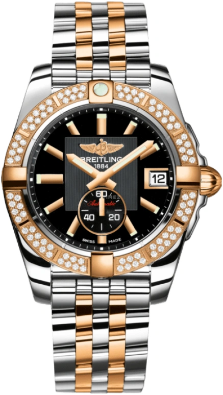 Breitling,Galactic 36mm,36mm,Rose Gold,Stainless Steel,Black,Automatic,Day,42hours,C3733053,C3733053/BA54/376C