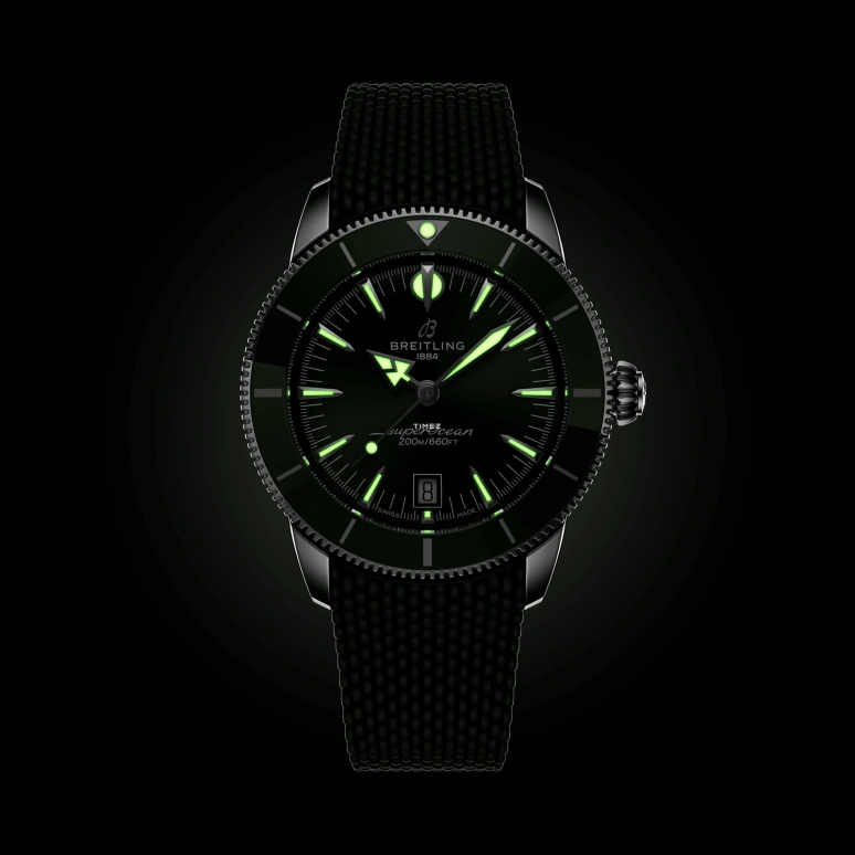 Breitling,Superocean Heritage 42mm,42mm,Stainless Steel,Ceramic,Green,Automatic,Day,78hours,AB3111361L1S1