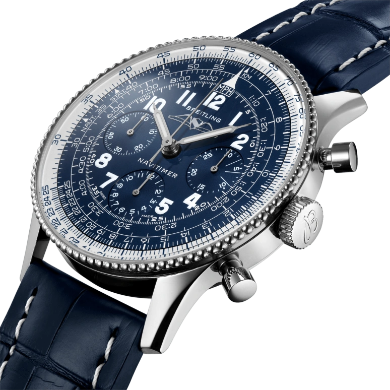 Breitling,Navitimer 43mm,43mm,Platinum,Blue,Handwound,Chronograph,70hours,LB0910211C1P1