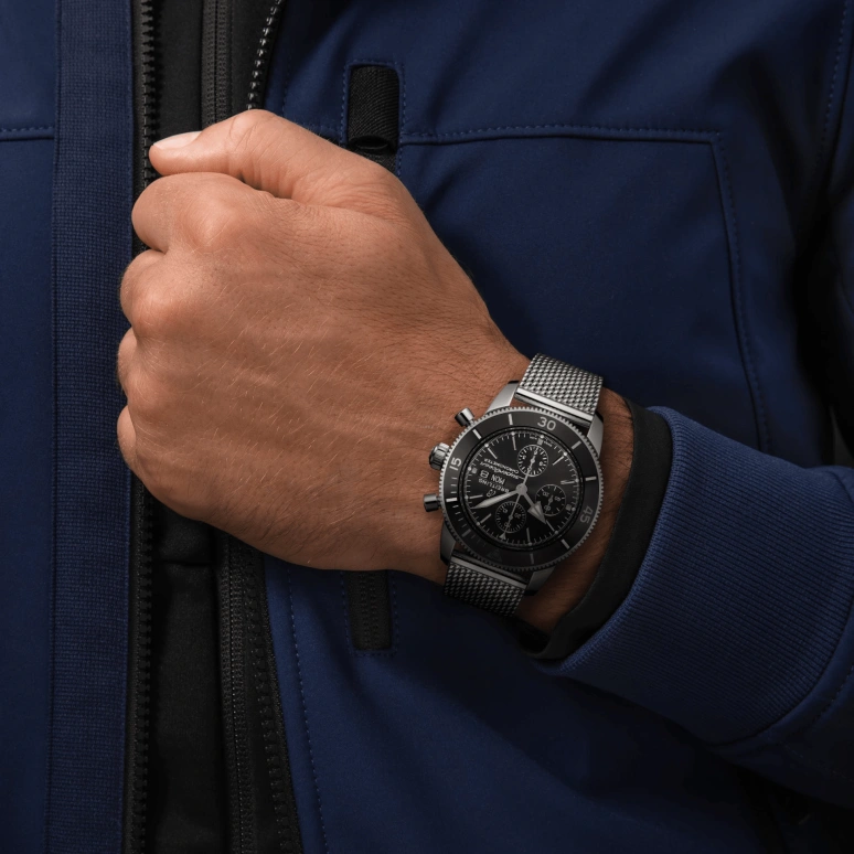 Breitling,Superocean Heritage 44mm,44mm,Rose Gold,Stainless Steel,Black,Automatic,Chronograph,Date,Compass,A13313121B1A1