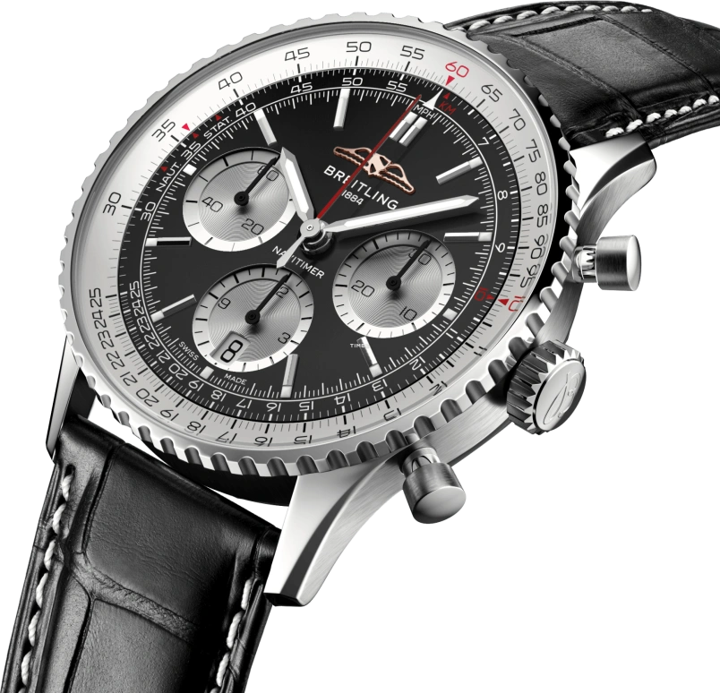 Breitling,Navitimer 41mm,41mm,Stainless Steel,Black,Automatic,Chronograph,Day,AB0139211B1P1
