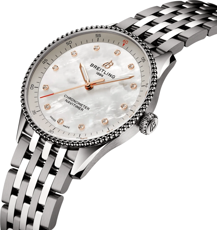 Breitling,Navitimer 32mm,32mm,Stainless Steel,White,Automatic,42hours,Sapphire,A77320E61A2A1