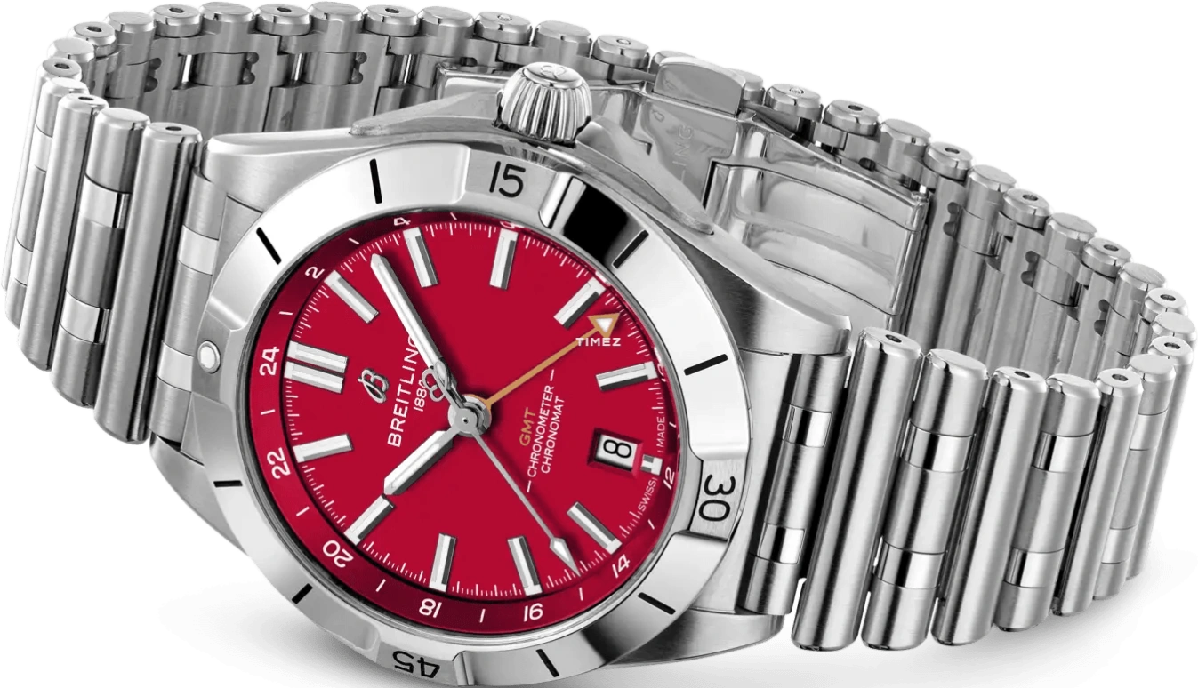 Breitling,Chronomat 40mm,40mm,Stainless Steel,Red,Automatic,Day,Dule Time,A32398B61K1A1