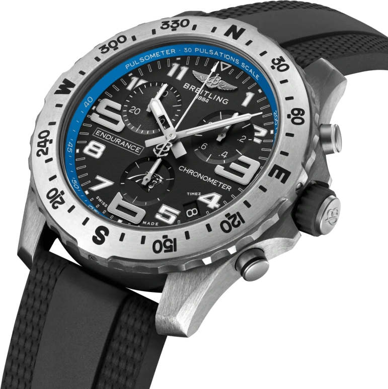 Breitling,Endurance Pro 44mm,44mm,Titanium,Black,Quartz,Chronograph,Day,E823106A1BTS1