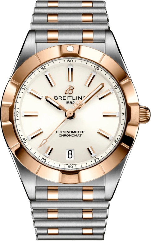 Breitling,Chronomat 32mm,32mm,Red Gold,Stainless Steel,White,Quartz,Day,26280hours,U77310101A1U1