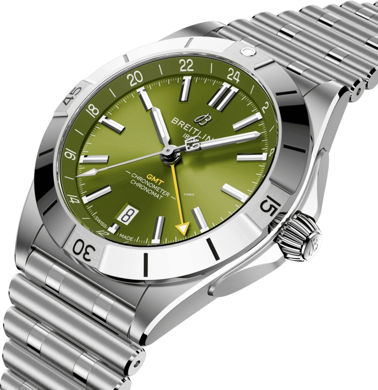 Breitling,Chronomat 40mm,40mm,Stainless Steel,Green,Automatic,Day,Dule Time,Giannis Antetokounmpo,A32398A11L1A1
